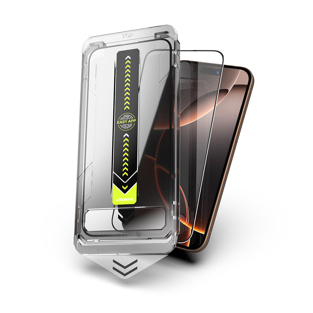 Techsuit TitanGlass Displayschutzfolie für Apple iPhone 12 / 12 Pro, gehärtetes Glas, Full Glue, 2er-Set, Schwarz