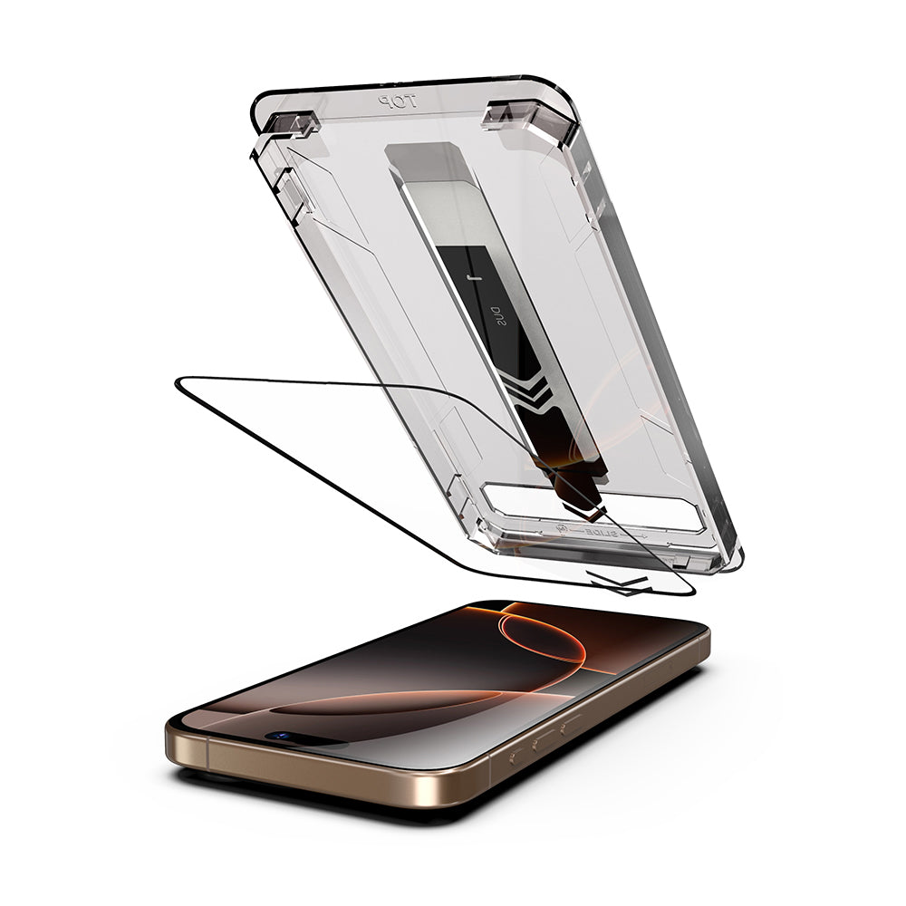 Techsuit TitanGlass Displayschutzfolie für Apple iPhone 12 / 12 Pro, gehärtetes Glas, Full Glue, 2er-Set, Schwarz
