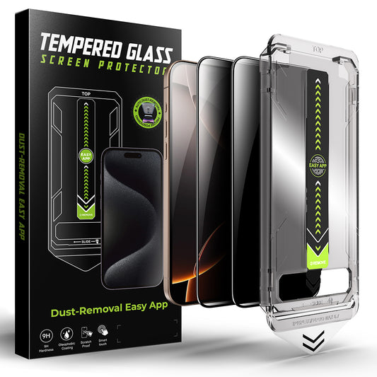 Privacy Techsuit TitanGlass Displayschutzfolie für Apple iPhone 16 Plus / 15 Plus, Sicherheitsglas, Vollklebung, 2er-Set