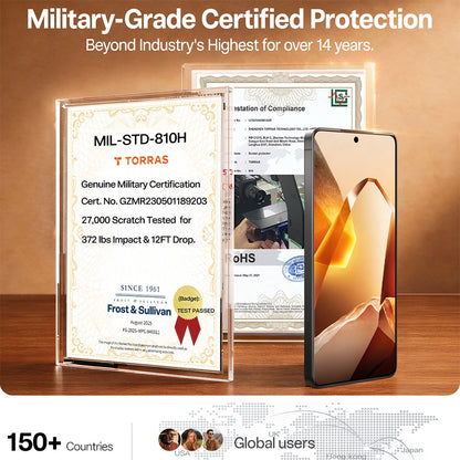 Schutzfolie Torras GlassGo Install Master für Samsung Galaxy S26, gehärtetes Glas, vollflächiger Kleber, transparent