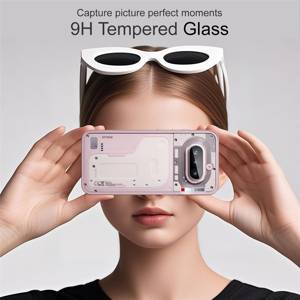 Techsuit Rückkamera-Schutzfolie für Nothing Phone (4a), gehärtetes Glas, schwarz
