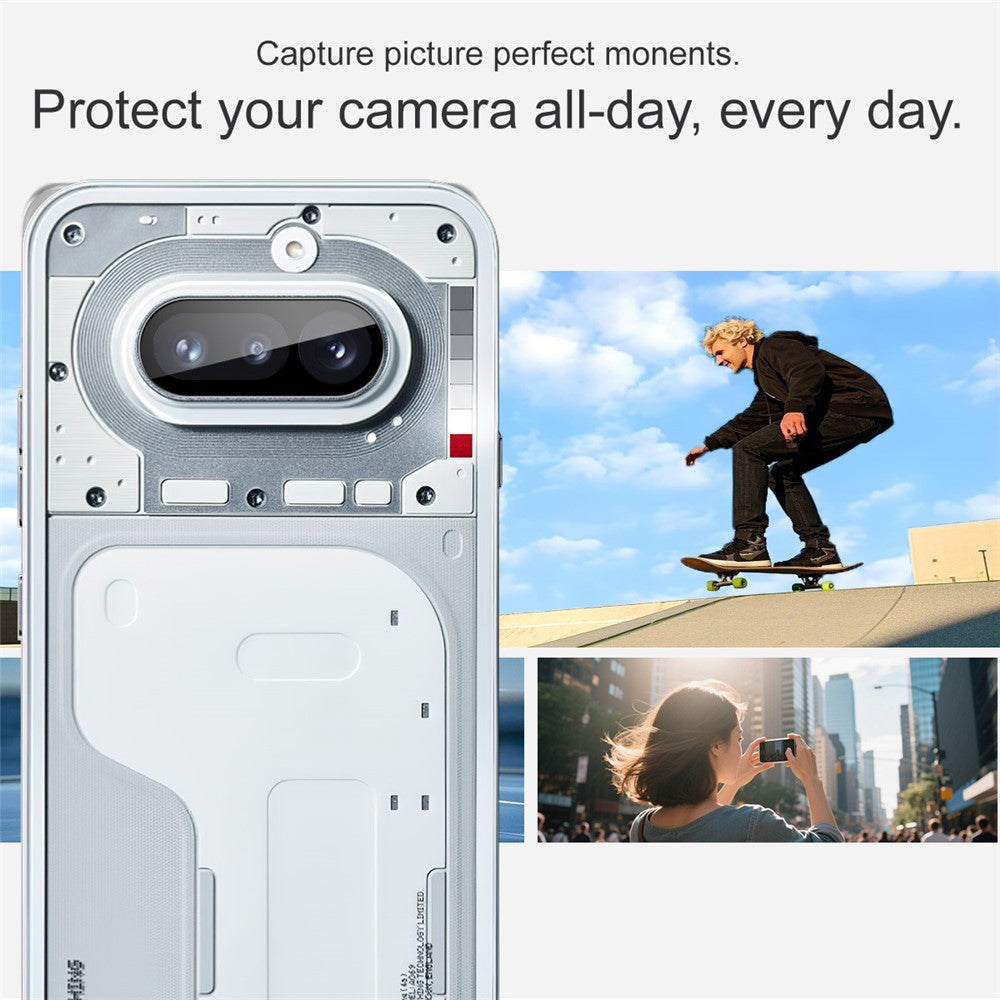 Techsuit Rückkamera-Schutzfolie für Nothing Phone (4a), gehärtetes Glas, schwarz