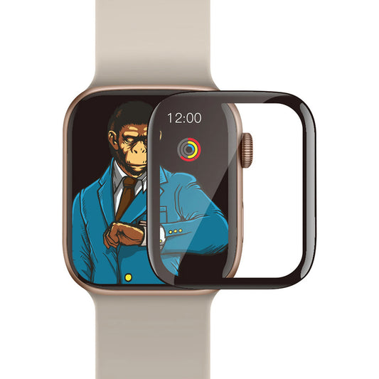 Blueo High Molecule Schutzfolie für Apple Watch 8 / 7 41mm Serie, gehärtetes Glas, schwarz
