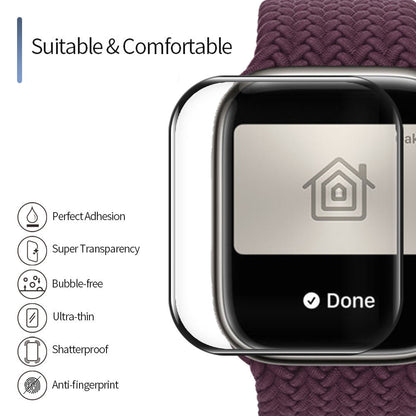 Blueo High Molecule Schutzfolie für Apple Watch 8 / 7 41mm Serie, gehärtetes Glas, schwarz
