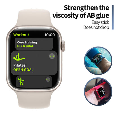 Blueo High Molecule Schutzfolie für Apple Watch 8 / 7 41mm Serie, gehärtetes Glas, schwarz