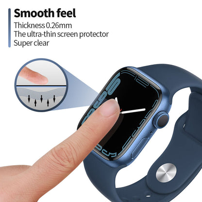 Blueo High Molecule Schutzfolie für Apple Watch 8 / 7 41mm Serie, gehärtetes Glas, schwarz