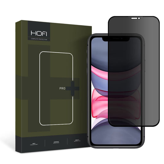 HOFI PRO+ Sichtschutzfolie für Apple iPhone 11 / XR, sicheres Glas, Vollkleber