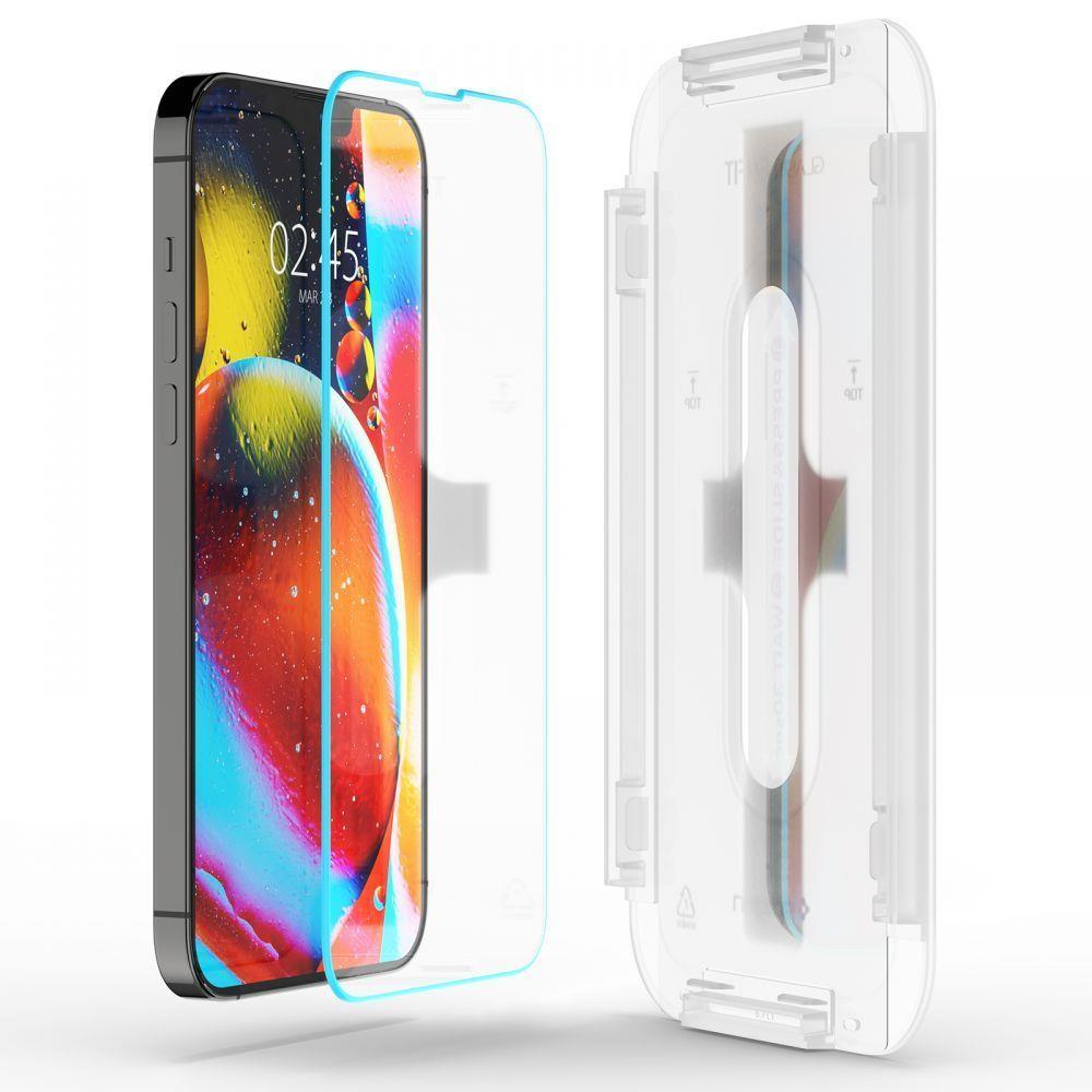 Spigen EZ FIT Displayschutzfolie für Apple iPhone 14 / 13 Pro / 13, sicheres Glas, Vollkleber AGL03724