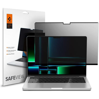 Bildschirmschutzfolie Privacy Spigen Safe View Magnetic für Apple MacBook Pro 14inch (2022) / (2024) / (2023) / (2021), Kunststoff AFL06158