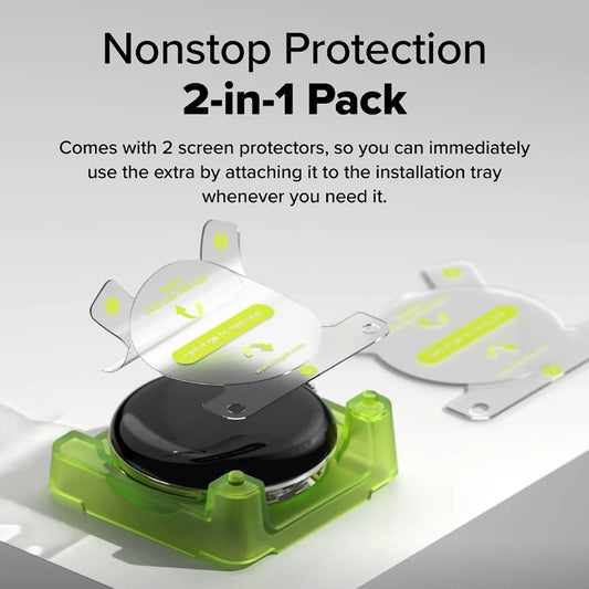 Ringke Dual Easy Pro Schutzfolie für Google Pixel Watch 4 45mm, Set 2 Stück, Kunststoff