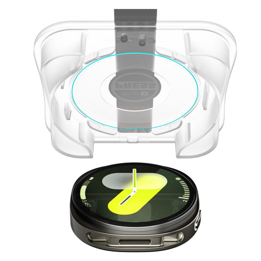 Schutzfolie Spigen GlastR EZ FIT für Samsung Galaxy Watch8 44mm, Set 2 Stück, Gehärtetes Glas AGL09874