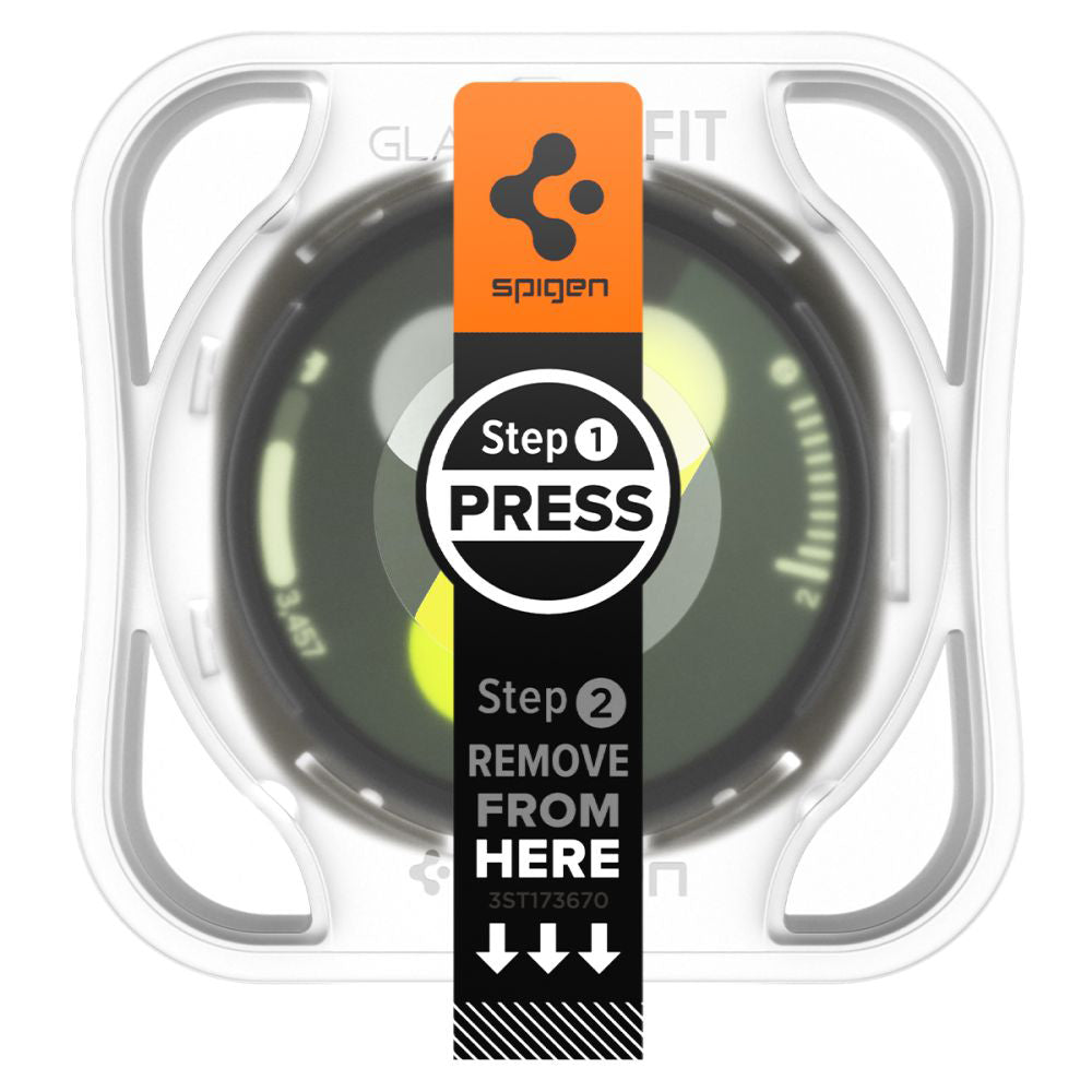 Spigen GlastR EZ FIT Protection Film for Samsung Galaxy Watch8 44mm, Set of 2 pieces, Tempered Glass AGL09874