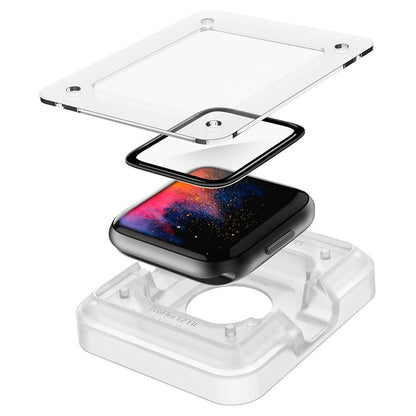 Spigen ProFlex EZ FIT Schutzfolie für Apple Watch 44mm Serie, Set mit 2 Stück, Flexibles Glas, Schwarz