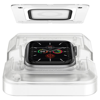 Spigen ProFlex EZ FIT Schutzfolie für Apple Watch 44mm Serie, Set mit 2 Stück, Flexibles Glas, Schwarz