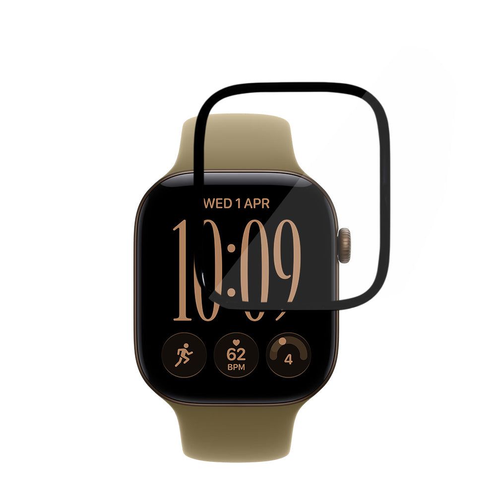 Techsuit Nano Flex Schutzfolie für Apple Watch Series 12 42 mm, Kunststoff, 2er-Set, Schwarz