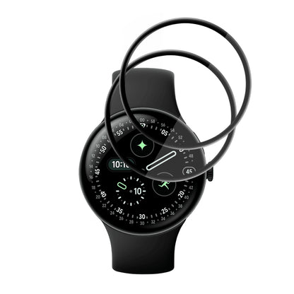 Schutzfolie Techsuit Nano Flex für Google Pixel Watch 4 45mm, Set 2 Stück, Kunststoff, Schwarz