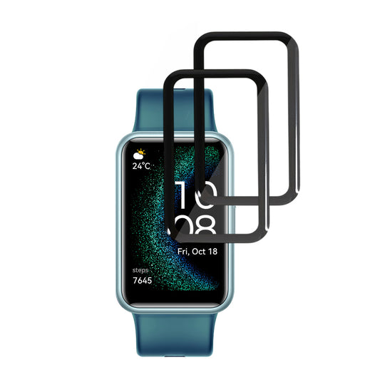 Techsuit Nano Flex Protection Film for Huawei Watch FIT SE, Set of 2 pieces, Plastic, Black