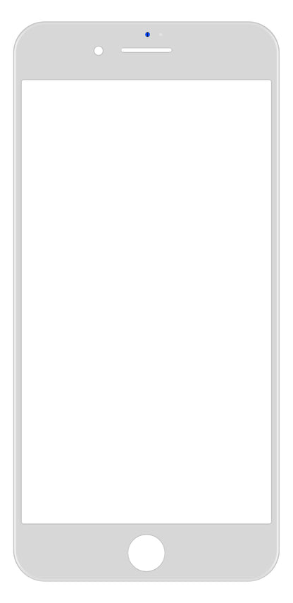 Apple iPhone 8 Plus Displayglas, mit Rahmen und OCA-Kleber, Weiß