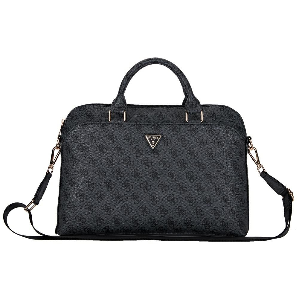 Guess 4G Triangle Logo Tasche für 15 Zoll Laptop, Schwarz