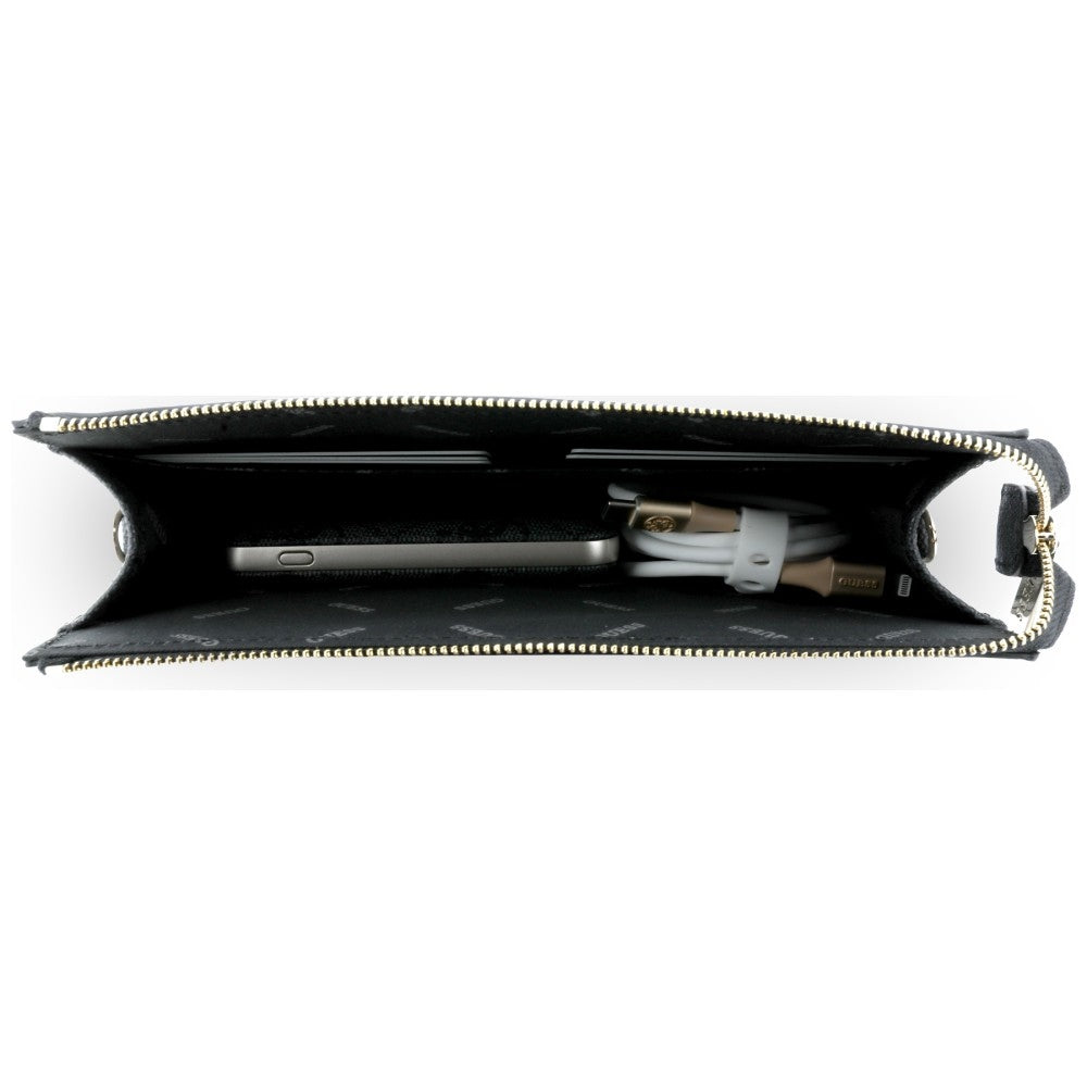Universelle Handytasche, Guess, 4G Round Classic Logo Stripe, Schwarz