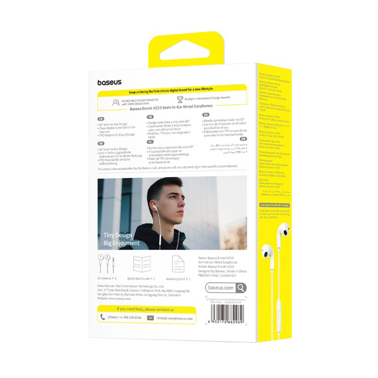 Handsfree 3.5mm Baseus Encok HZ19, White A00182301213-00