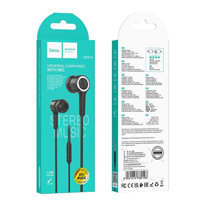 Handsfree 3.5mm HOCO M104, Schwarz