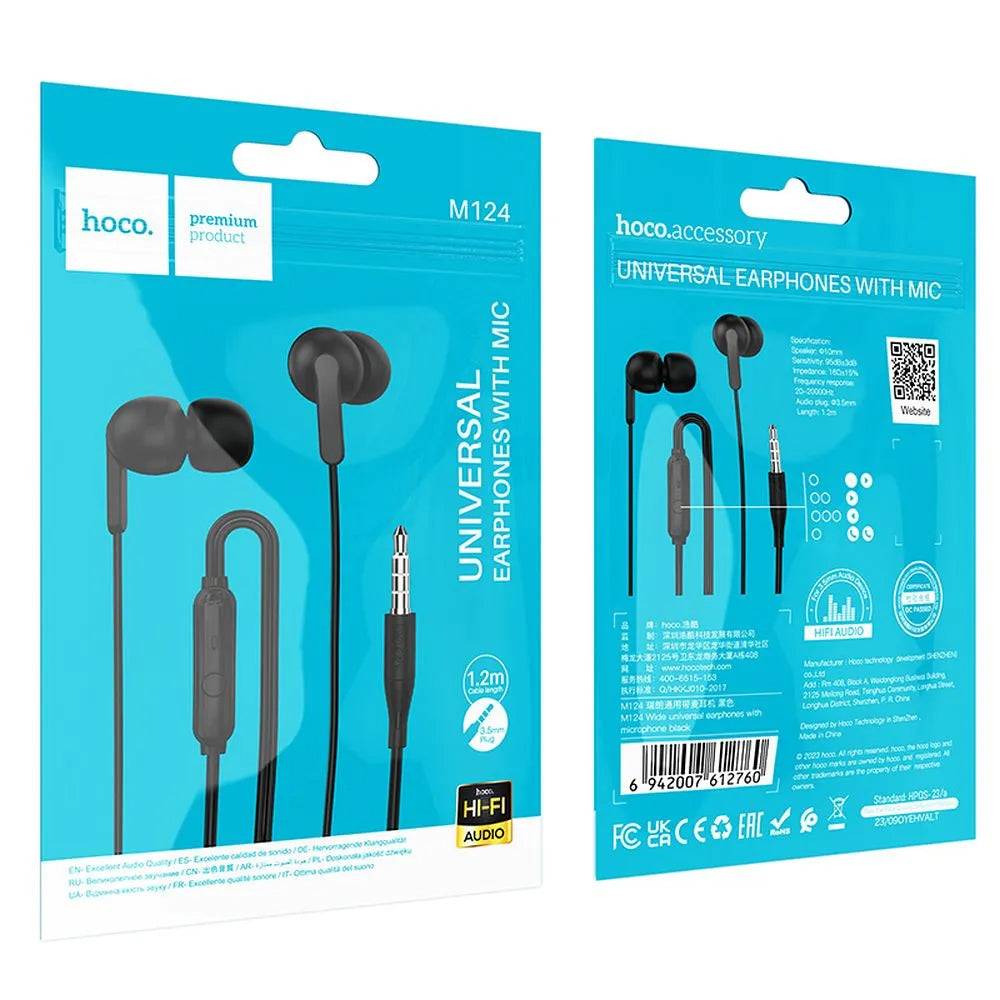 Handsfree 3.5mm HOCO M124, Schwarz