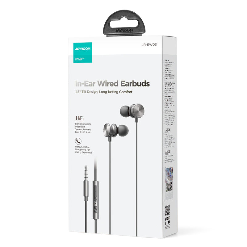 Handsfree 3.5mm Joyroom JR-EW03, Gray