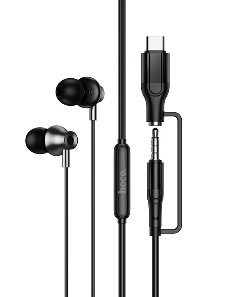 Freisprecheinrichtung 3,5 mm / USB-C HOCO M119A, Schwarz