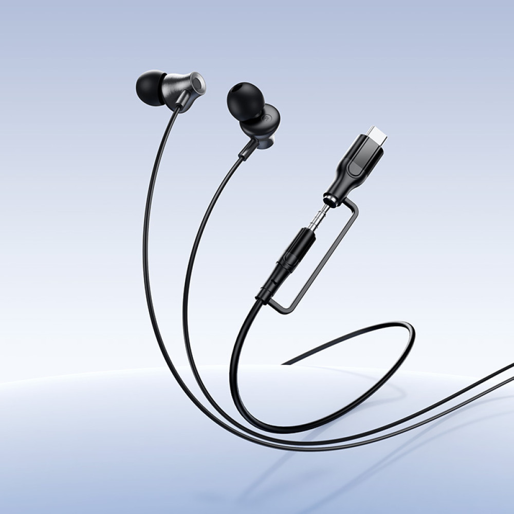 Freisprecheinrichtung 3,5 mm / USB-C HOCO M119A, Schwarz