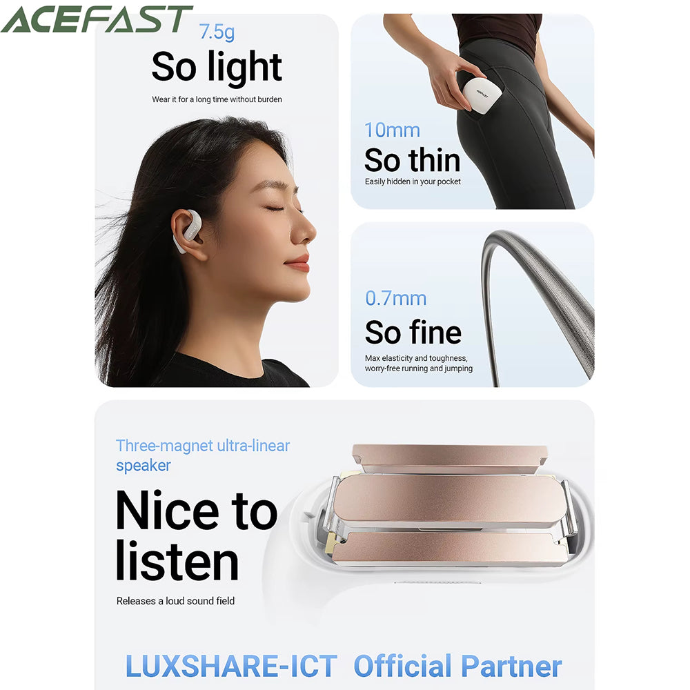 Handsfree Bluetooth Acefast FA002, TWS, Weiß
