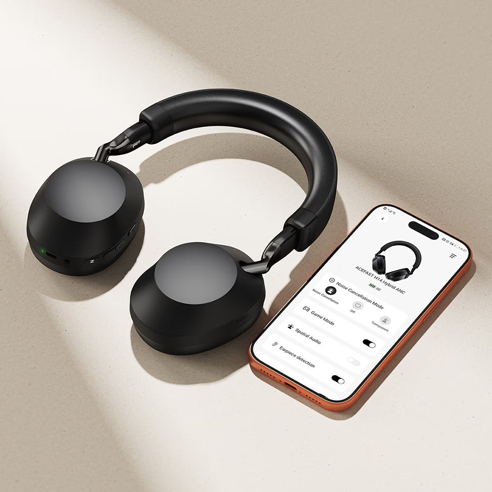 Freisprech-Bluetooth Acefast H14, A2DP, ANC, Schwarz