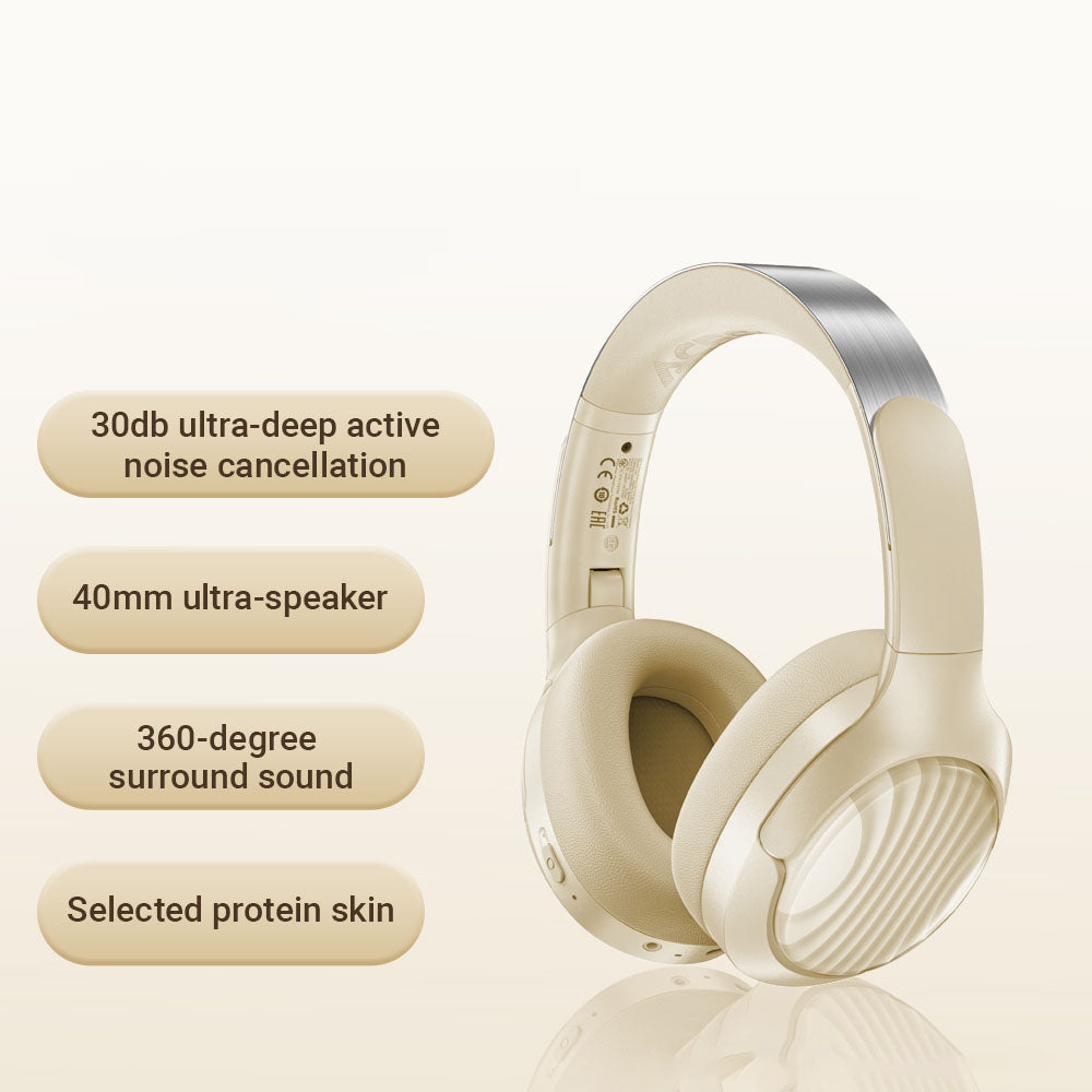 Handsfree Bluetooth Acefast H5, A2DP, ANC, Weiß