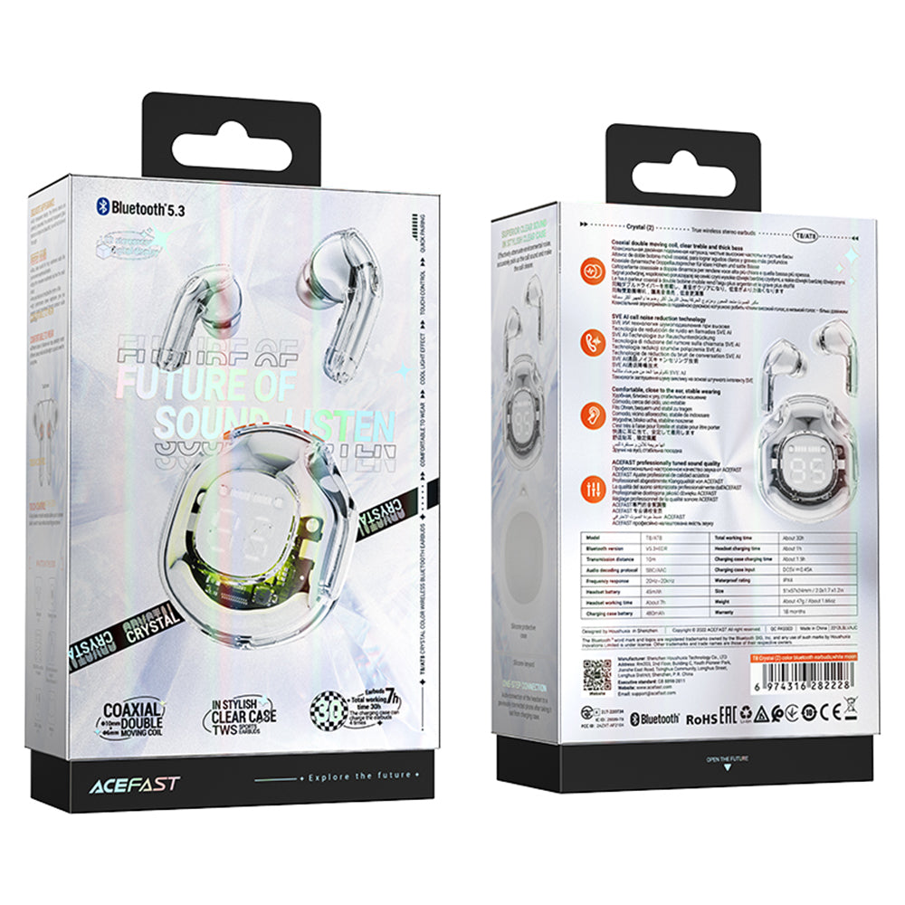 Handsfree Bluetooth Acefast T8, TWS, Weiß