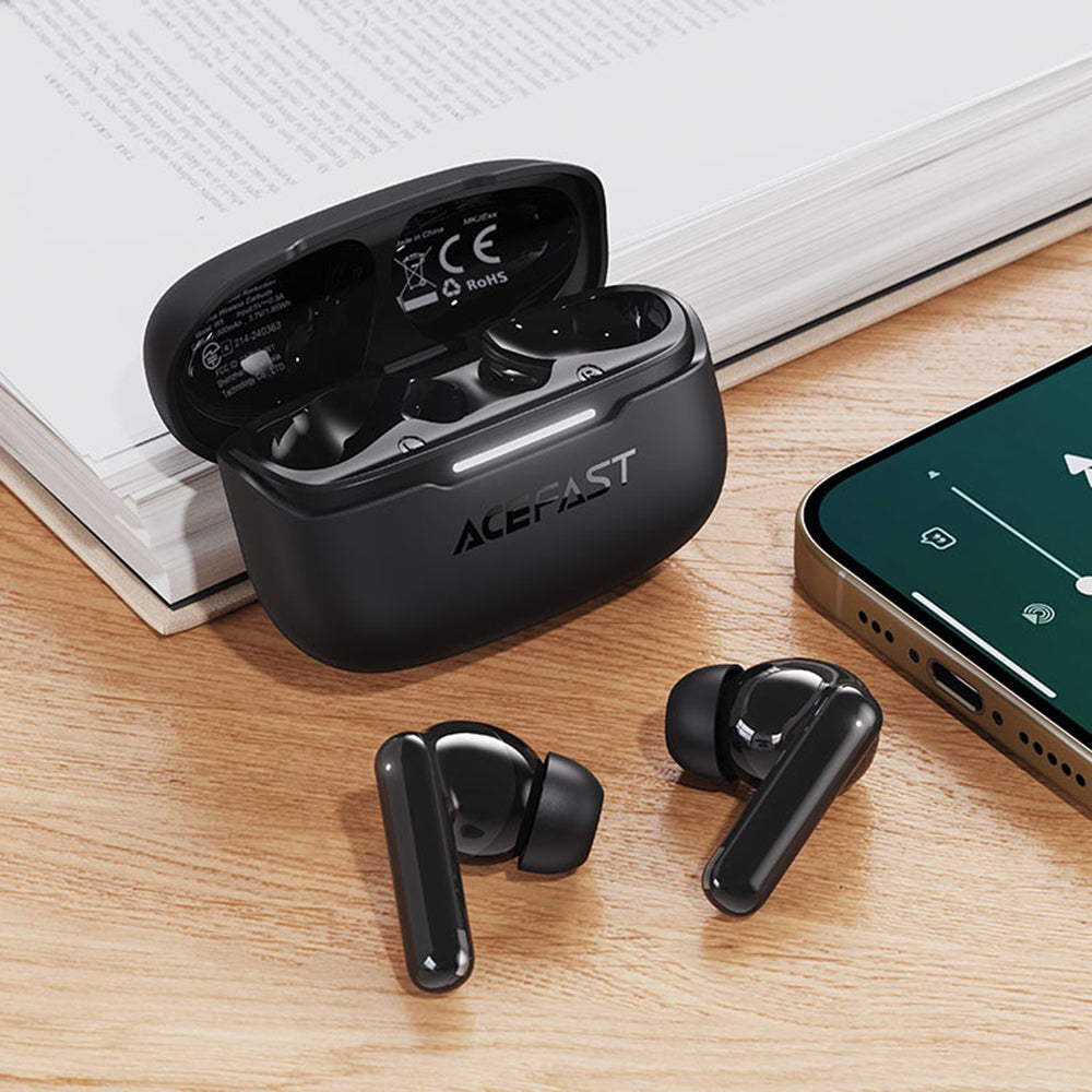 Bluetooth-Freisprecheinrichtung Acefast W5, TWS, ANC, Schwarz