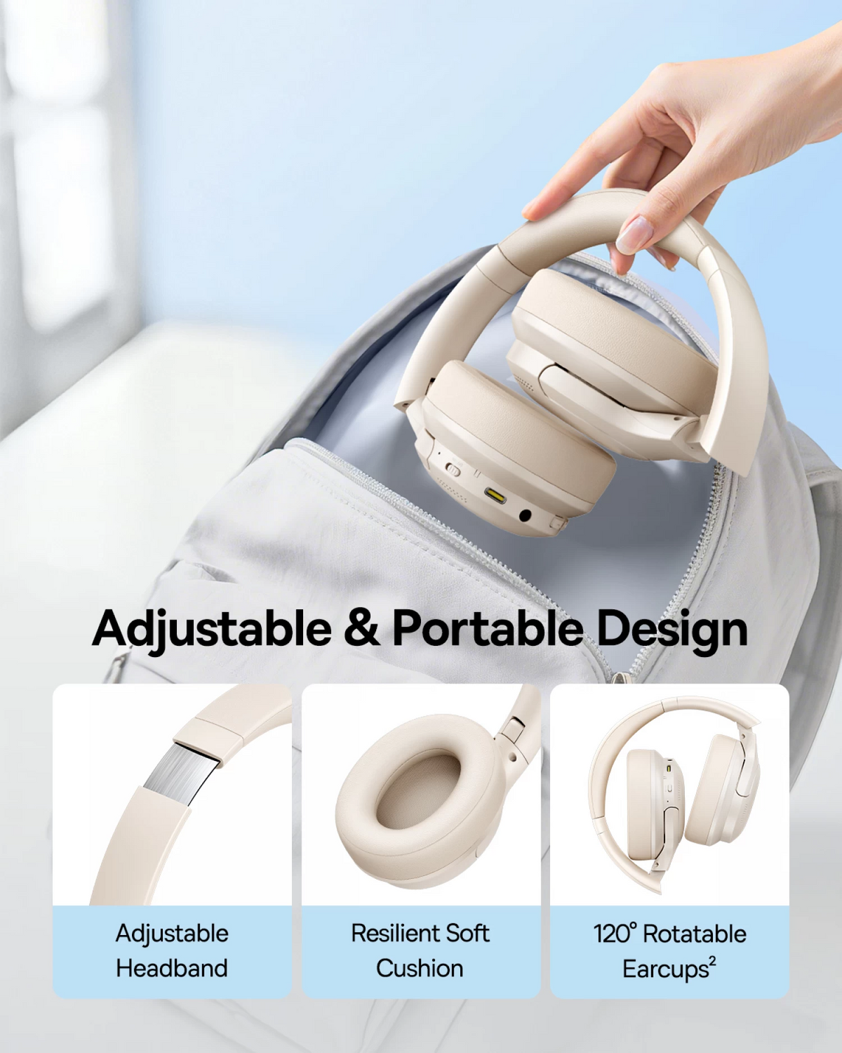 Baseus BH1 Lite Bluetooth-Headset, A2DP, Weiß A0203C02