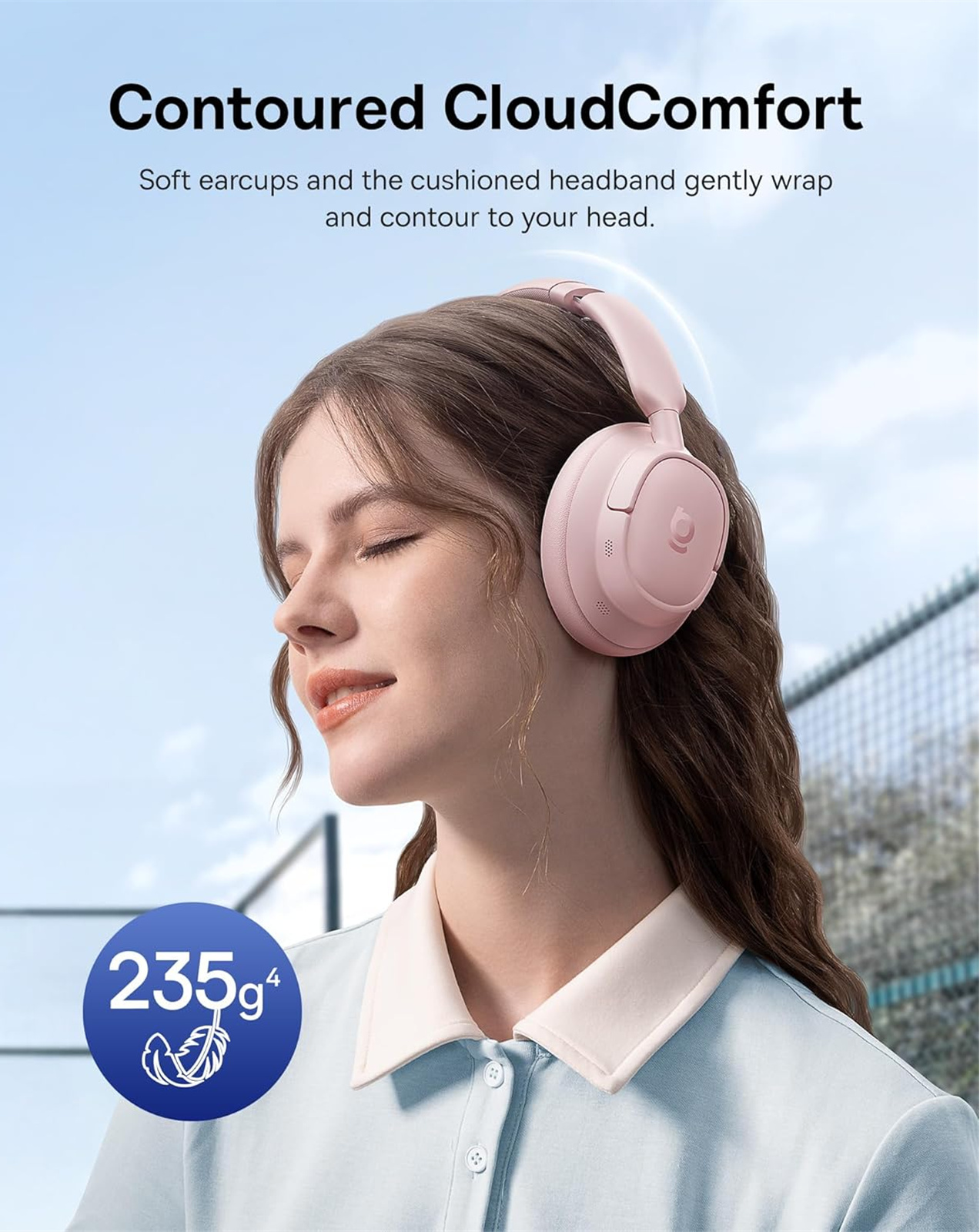 Handsfree Bluetooth Baseus Bass BH1 NC, MultiPoint, A2DP, ANC, Rosa A0203704