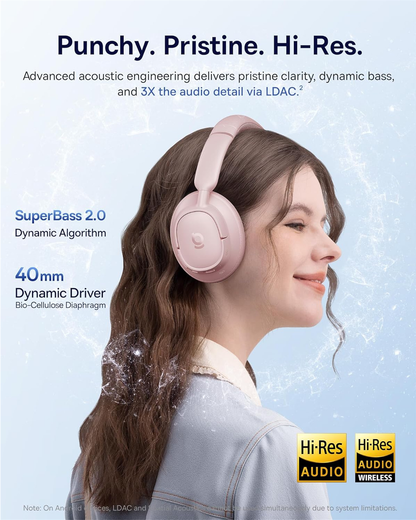 Handsfree Bluetooth Baseus Bass BH1 NC, MultiPoint, A2DP, ANC, Rosa A0203704