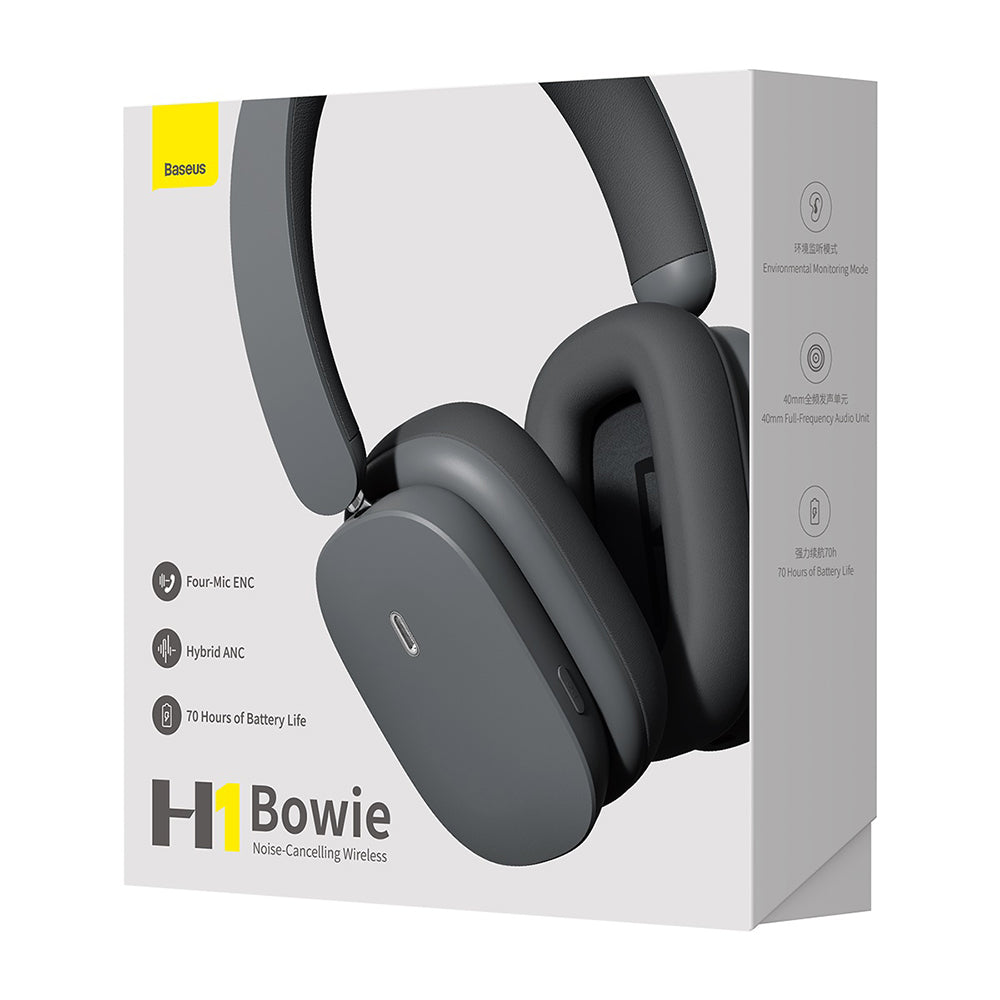 Freisprech-Bluetooth Baseus Bowie H1, A2DP, ANC, Grau NGTW230213