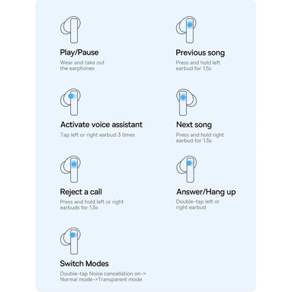 Handsfree Bluetooth Baseus Bowie M2, TWS, Weiß A00024000221-Z1