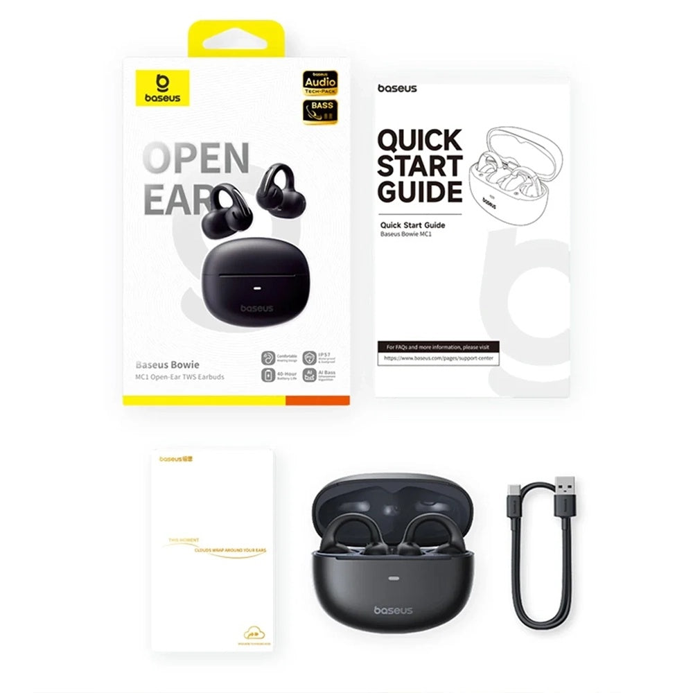 Handsfree Bluetooth Baseus Bowie MC1, TWS, Schwarz A00083501126-00