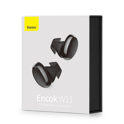 Handsfree Bluetooth Baseus Encok W11, TWS, Schwarz NGTW060001