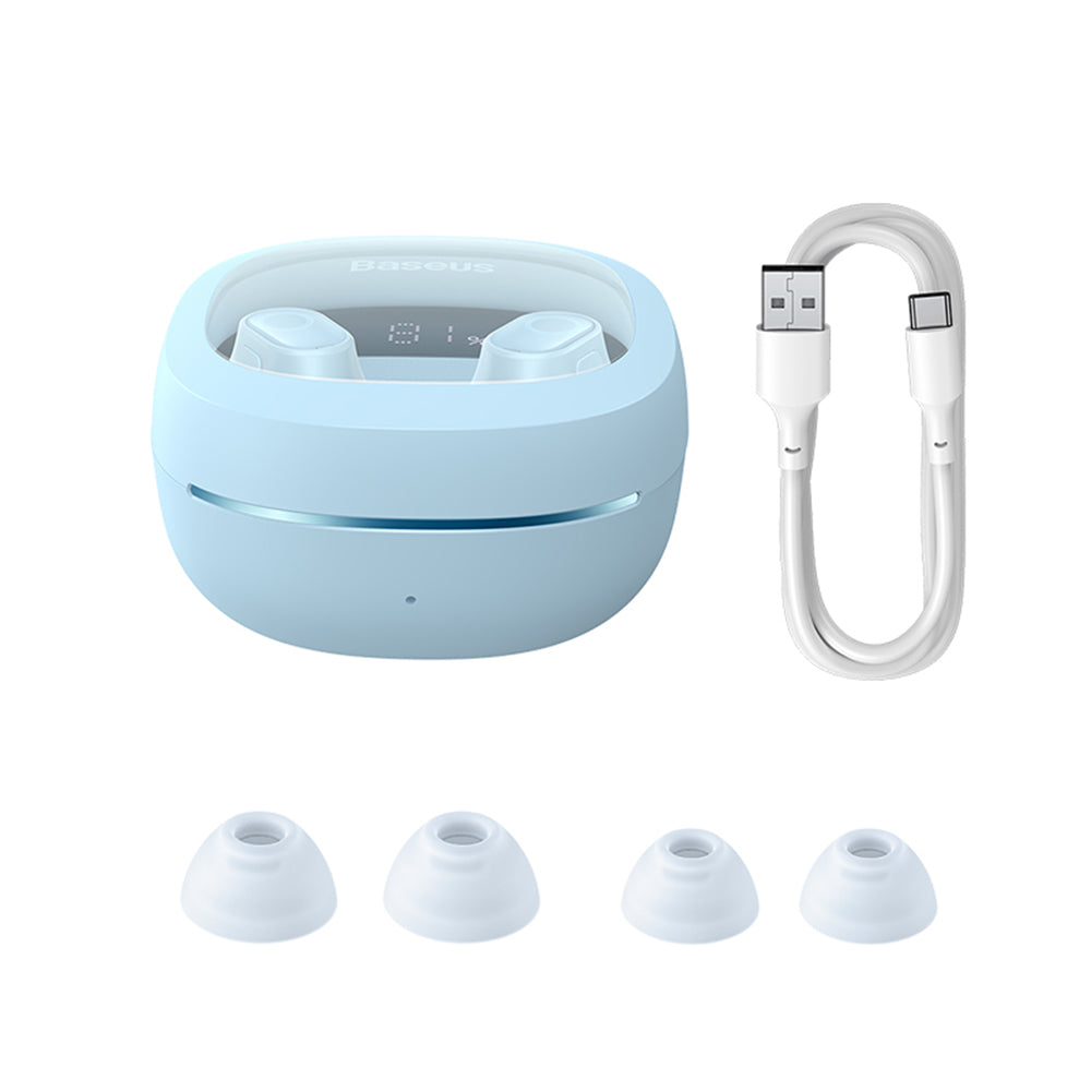 Handsfree Bluetooth Baseus WM02+, TWS, Blau NGTW370303