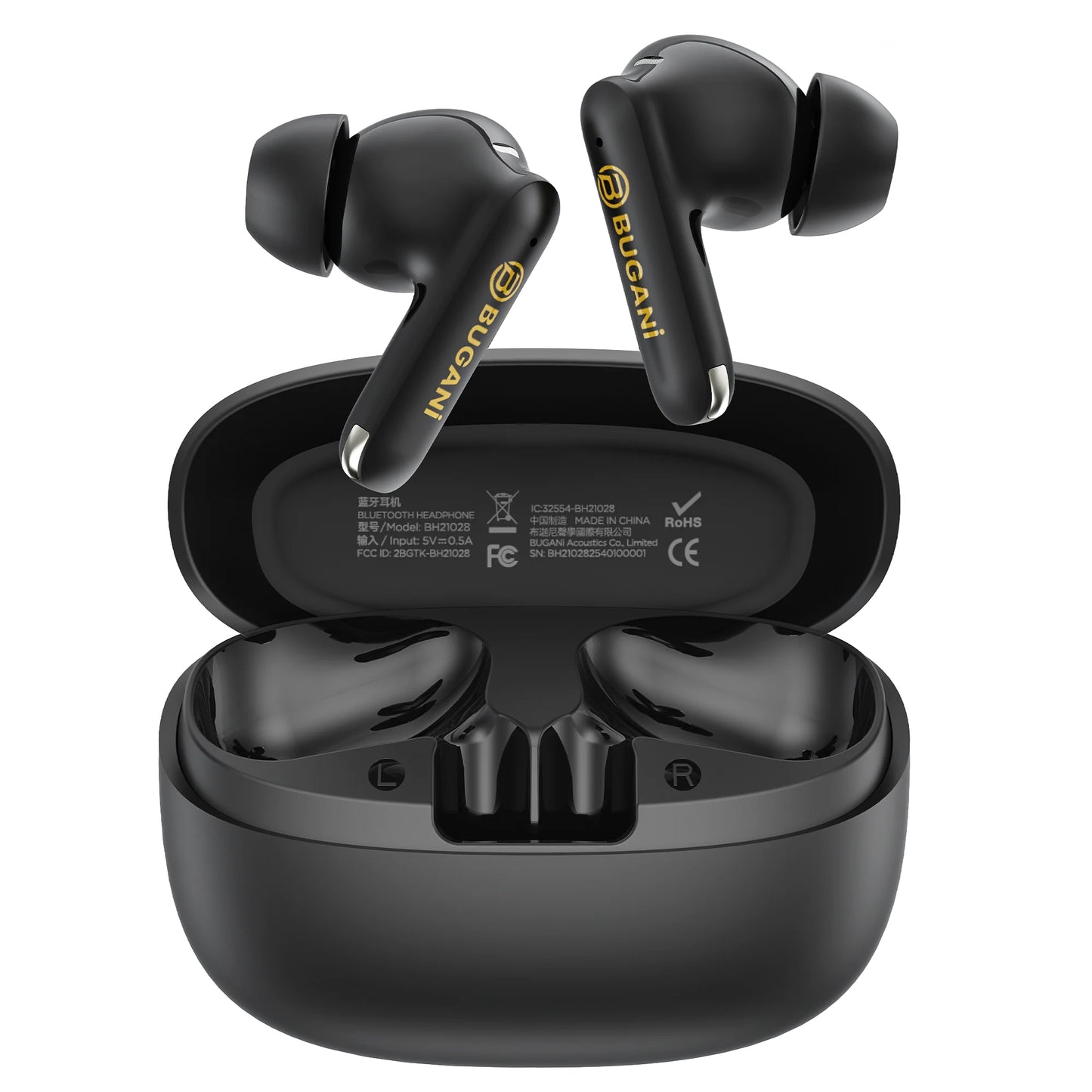 Bluetooth Handsfree Bugani Freebuds B20, TWS, ANC, Black