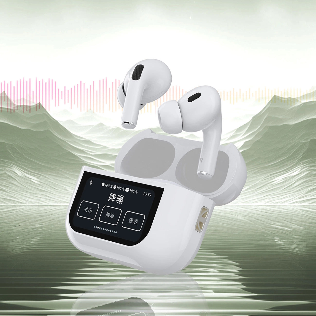 Bluetooth Handsfree Dudao U19 Display, TWS, White