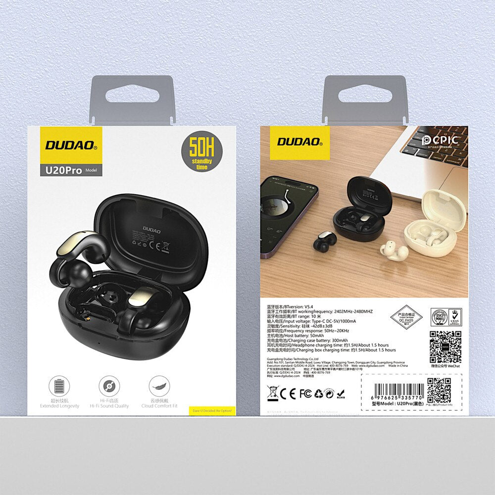 Handsfree Bluetooth Dudao U20, TWS, Schwarz