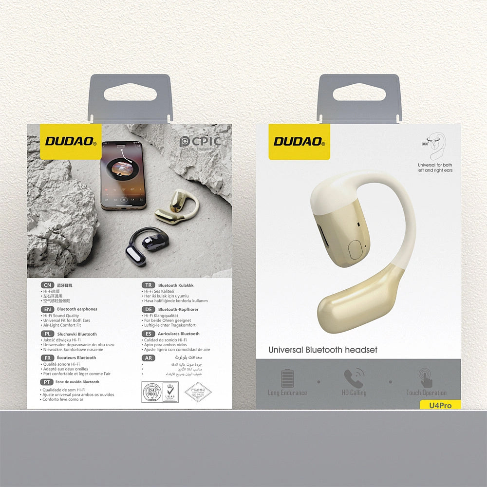 Handsfree Bluetooth Dudao U4Pro, A2DP, Goldbeige