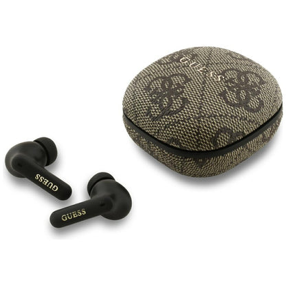 Handsfree Bluetooth Guess 4G Classic Metal Logo, TWS, Braun