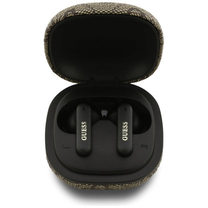 Handsfree Bluetooth Guess 4G Classic Metal Logo, TWS, Braun