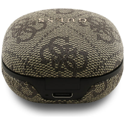 Handsfree Bluetooth Guess 4G Classic Metal Logo, TWS, Braun